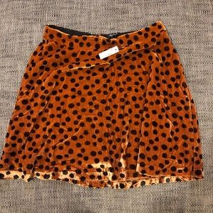 Madewell leopard dotted velvet skirt✨